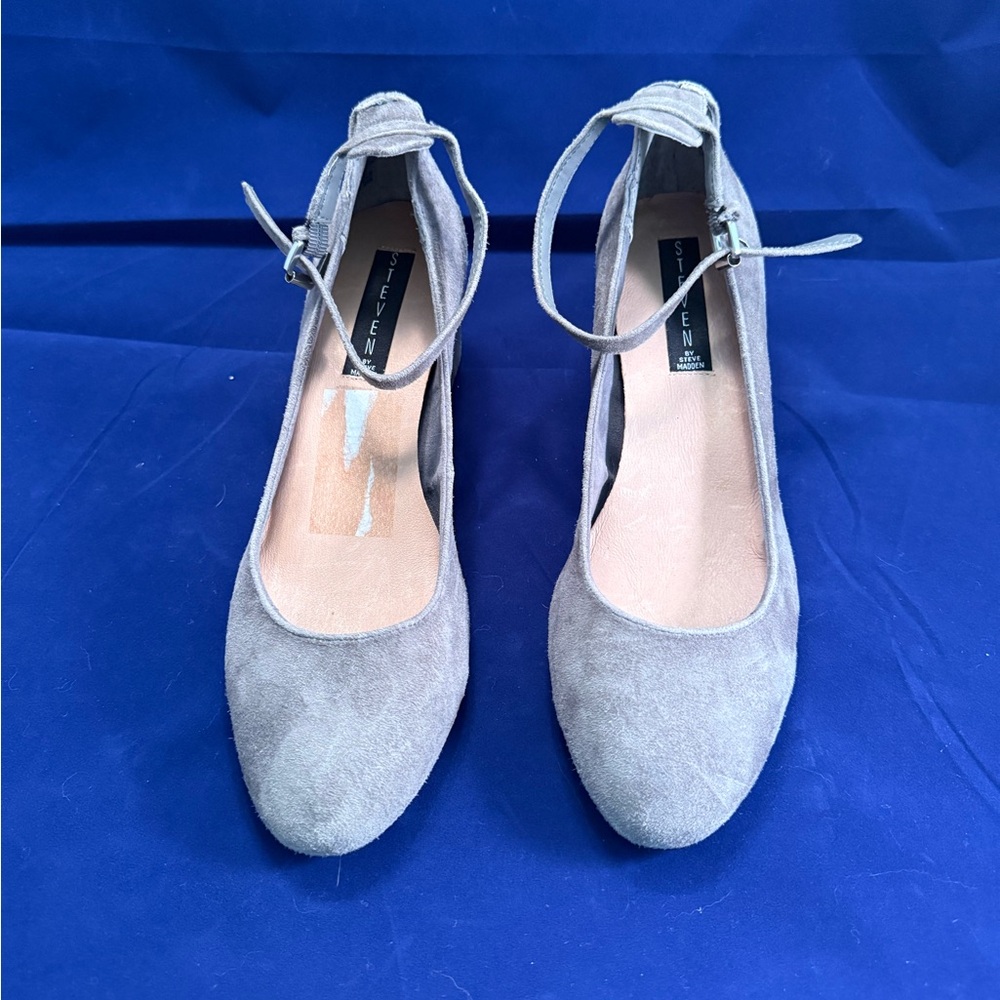 Steven By Steve Madden Gray Suede Heels